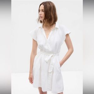 NWT Crinkle Gauze Flutter Sleeve Mini Shirtdress - Gap